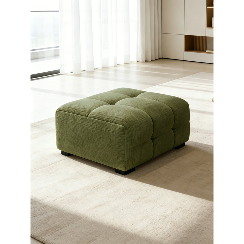 Table basse avec repose-pieds en chenille pré-assemblé, 15.7" H x 31.5" W x 27.6" D, Green