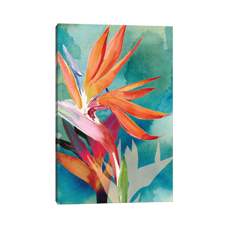 Vivid Birds Of Paradise II - Wrapped Canvas Painting, 101.6 cm H x 66.04 cm W x 1.91 cm D