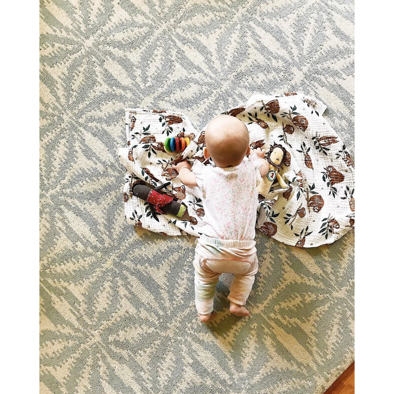 Aster Sky Hand Micro Hooked Wool Rug, Rectangle 7'6" x 9'6"
