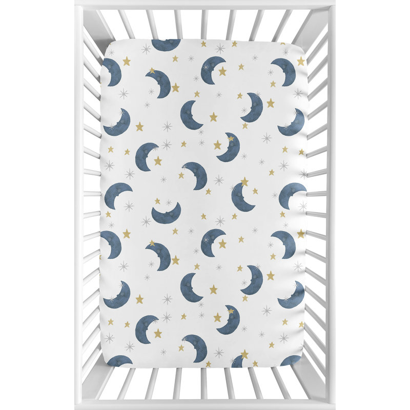 Moon Bear Star Mini Fitted Crib Sheet