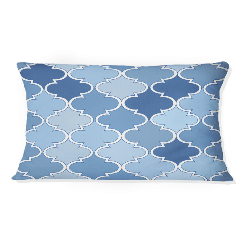 Coussin lombaire moderne bleu Trellis III - bleu