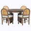 Ensemble de table de salle à manger 5 pièces pour 5 personnes, ensemble de table de salle à manger extensible rétro avec 4 chaises rembourrées-1848539528