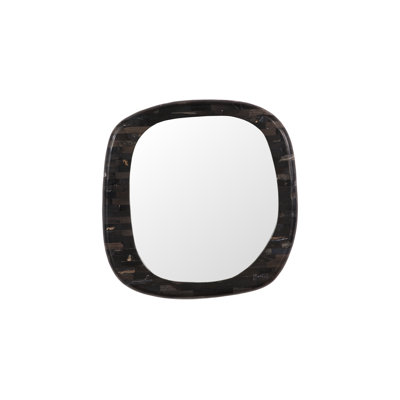 Morphic Petrified Mirror, Rounded, Black Frame