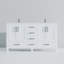 Meuble-lavabo blanc 60 po X P 22 po D, dessus en quartz blanc et ensemble de robinet