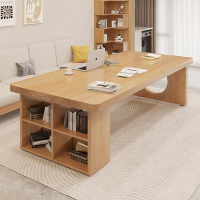 Brown Rectangular Solid Wood desk