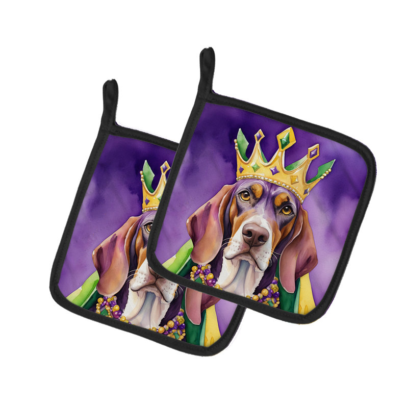 American English Coonhound King of Mardi Gras - paire de poignées