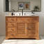 Meuble-lavabo Alburtis de 48 po en bois massif avec lavabo, meuble de salle de bain simple avec tiroir et porte à volet