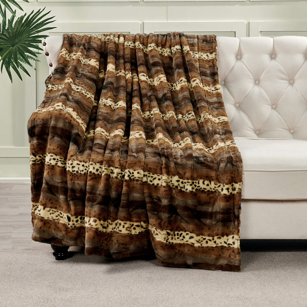 Brushed Leopard Double Sided Throw Blanket Home Soft Things 
