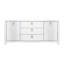 Curved Front Two Door Three Drawer Buffet In Textured Light Blue Linen With Satin Brass Ring Hardware-1587767800