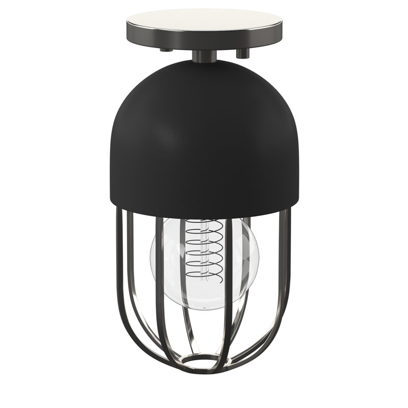 Haley Semi Flush Mount, Polished Nickel
