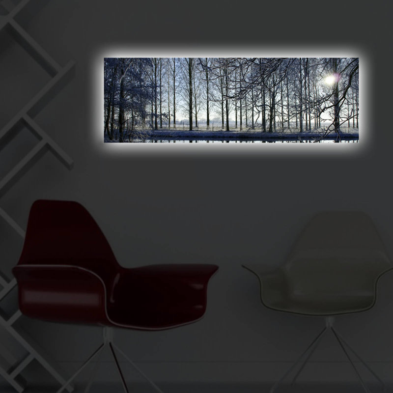Superbe peinture sur toile lumineuse à DEL, 11,8 po x 35,4 po | Toile 100% suède avec cadre 100% bois (épaisseur: 1,2 po) | À piles (1 x 9 V, non incluse) | Parfait pour la décoration intérieure et l'ambiance