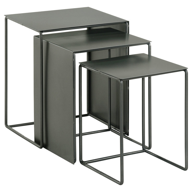 3-Piece Rectangular Metal End Table Set