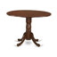 L'ensemble de 3 pièces de table de salle à manger moderne contient une table ronde en bois avec Dropleaf et 2 chaises de salle à manger en tissu de lin, acajou-972323910-1009429000