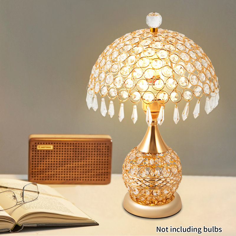 Jywon Crystal Table Lamp, Gold, Gold