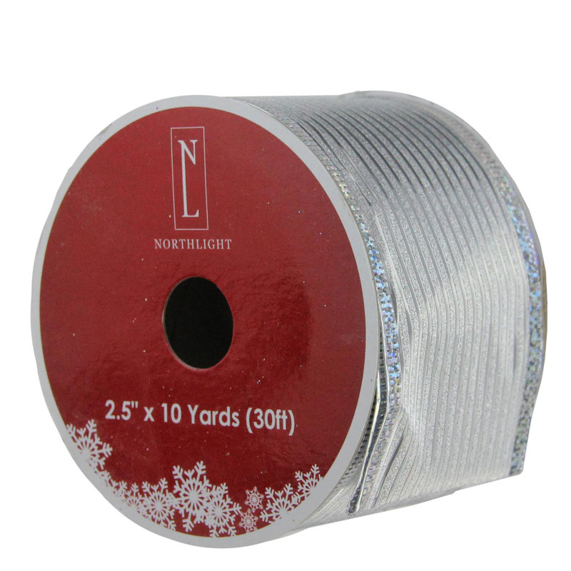 Bobines de ruban d'artisanat de Noël horizontales câblées Club Shimmery - 2,5 po x 120 verges