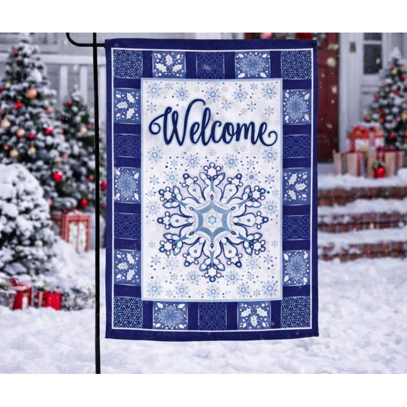 Drapeau de jardin avec flocon de neige