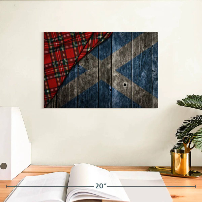 Kilt de Borges et drapeau écossais, H 8 po x l 12 po