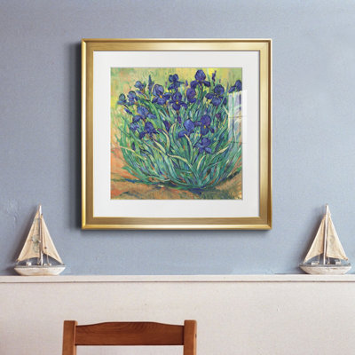 Iris en fleurs I-Premium, reproduction encadrée - prête à être accrochée