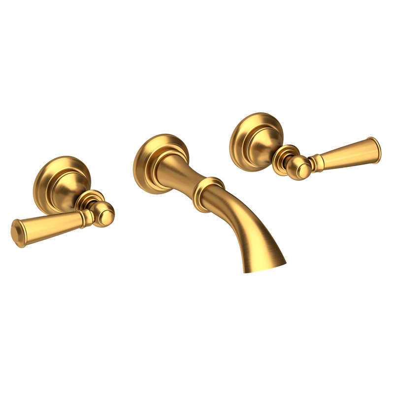 Sutton Wall Mount Bathroom Faucet, Satin Gold