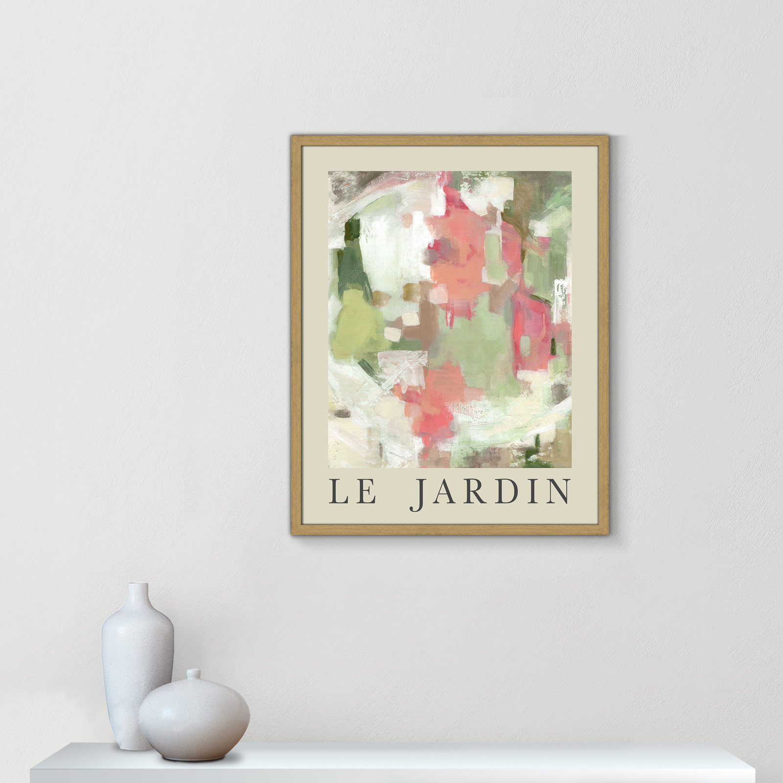 Botanical Poster Collection " Le Jardin " by Carol Robinson, No, Natural Single Picture Frame, 29.5" H x 23.5" W x 0.75" D