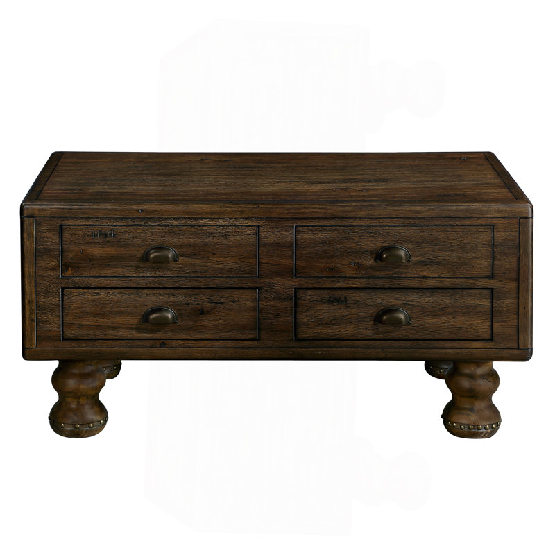 Table basse rectangulaire en bois massif pour le salon, Espresso