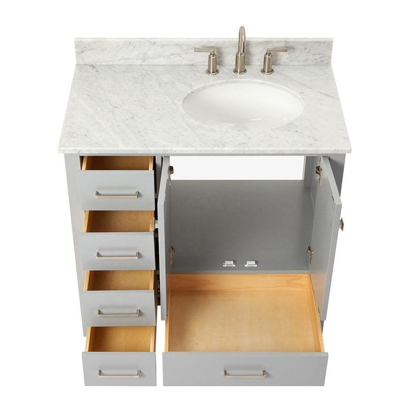 Ensemble de meuble-lavabo simple 37 po Flynt, gris