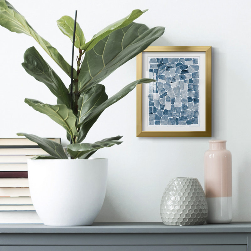 «Hazy Summer I», reproduction encadrée, Blanc, Papier avec cadre doré