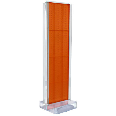 Two-Sided Pegboard Floor Display w/ C-Channel Sides On a Square Studio Base. Panel Size: 16"W x 60"H