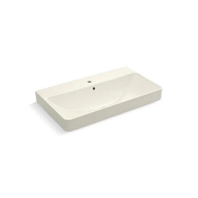 Lavabo de salle de bain vasque rectangulaire avec trou de robinet simple Vox