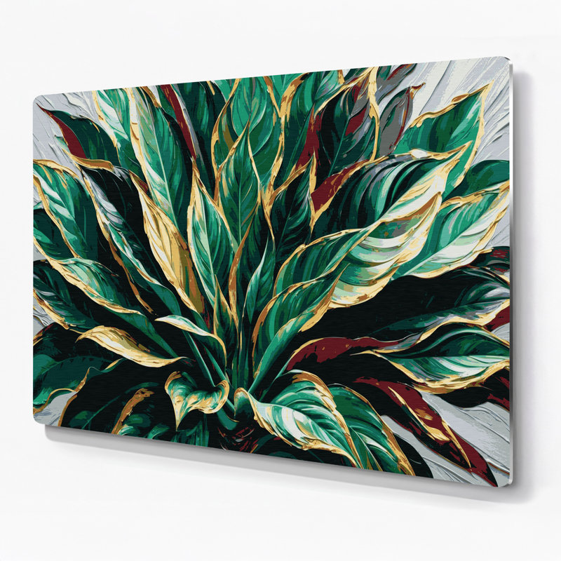 Art mural en métal Botanical Dracaena, H 11 po x l 14 po