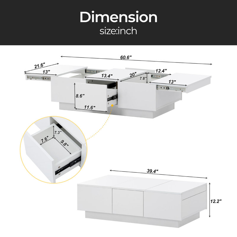 Table basse Candide, Blanc