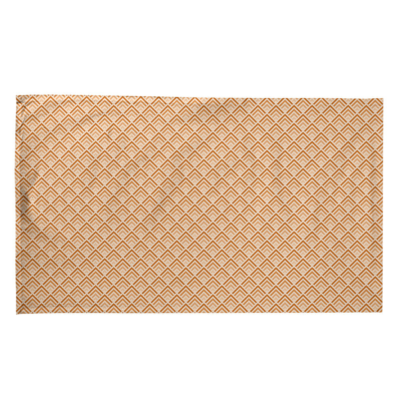 Serviette de thé à motif géométrique, Sergé de coton, Orange clair