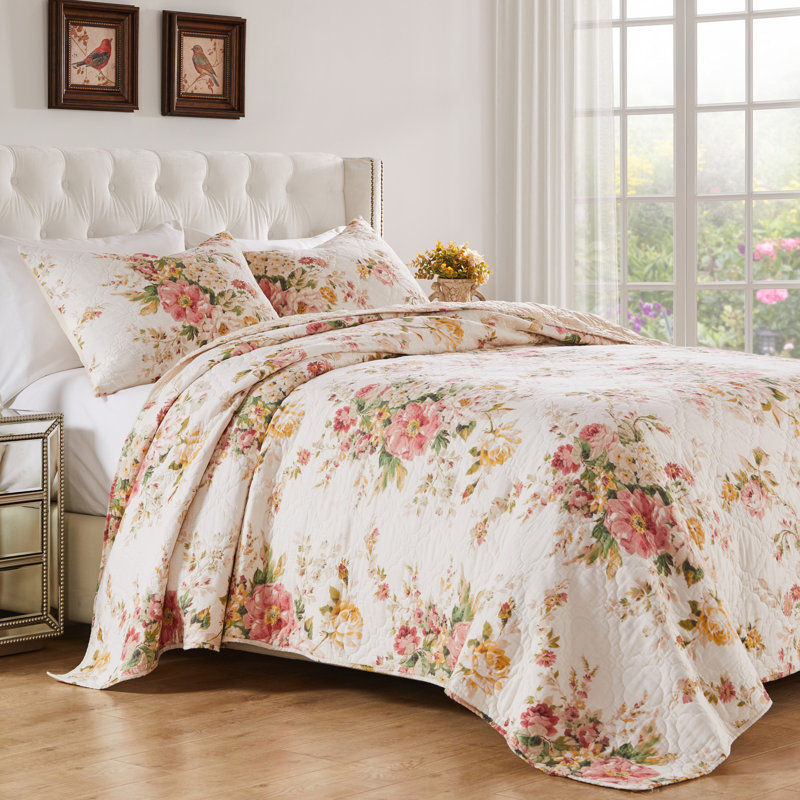Grace Reversible Quilt Set, Courtepointe très grand et 2 très grandes taies 