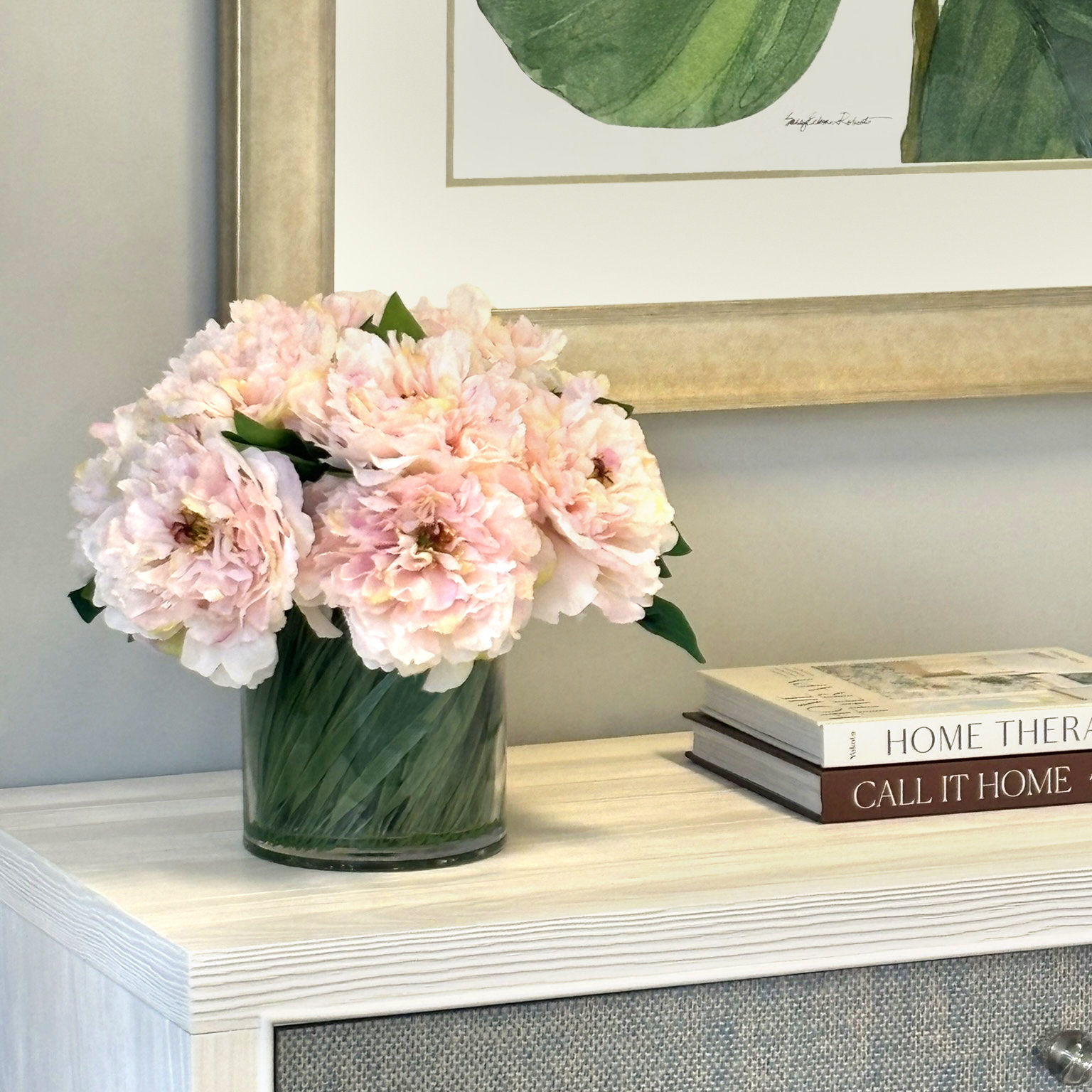 Addison Peony Floral Arrangement, Light Pink