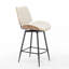 Chelsea Walnut Bentwood & Faux Leather Swivel Bar Stool with Metal Legs and Footrest-1010602714