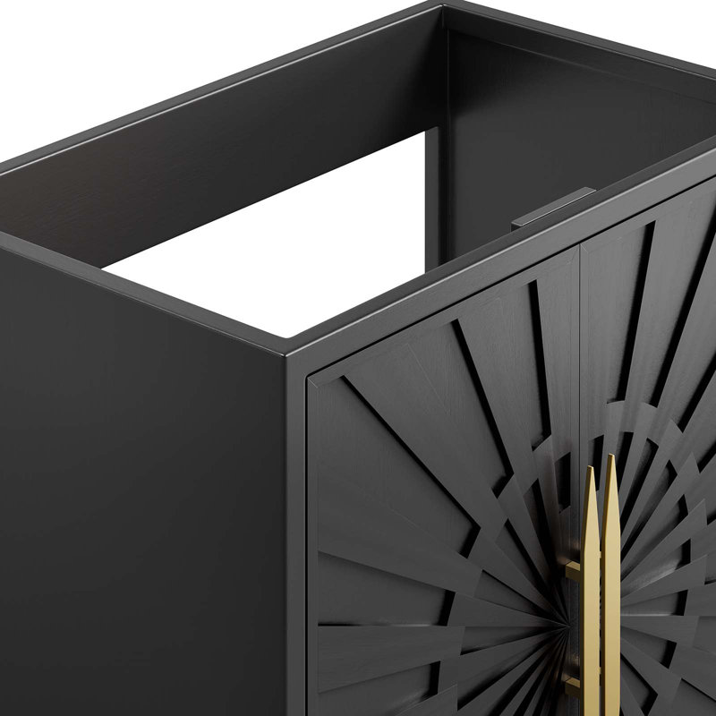 Awaken Black and Gold 30" Modern Bathroom Vanity Cabinet