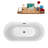 59" Streamline Freestanding Soaking Acrylic Bathtub With Drain and Bamboo Tray-1577217655