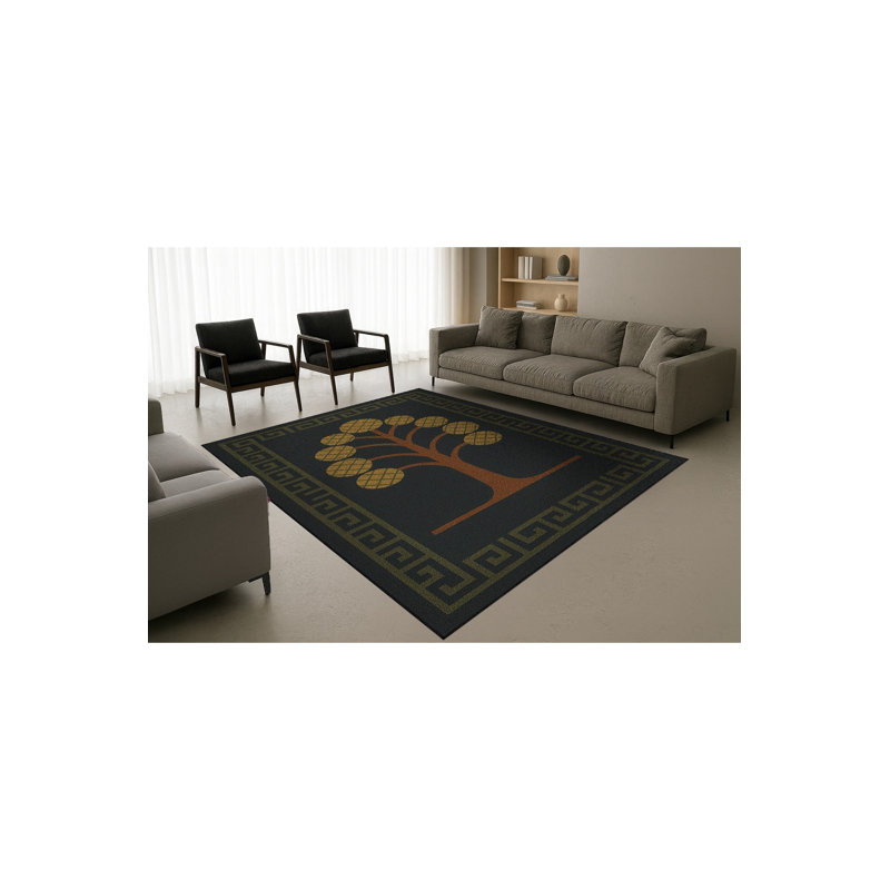Tapis noir Mosso, 4'11" x 7'7"