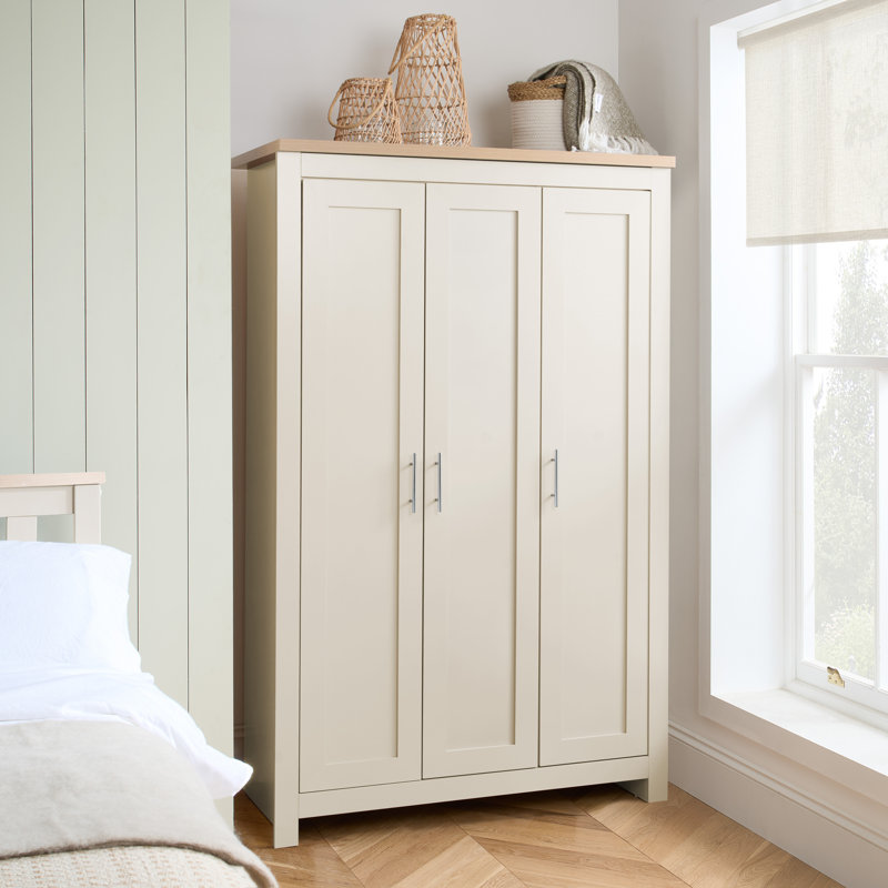 Highgate 3 Door Wardrobe, Cream/Oak
