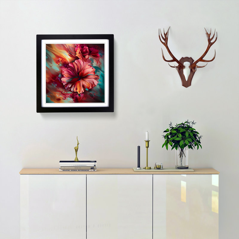 Single Picture Frame Print on Wood, Black