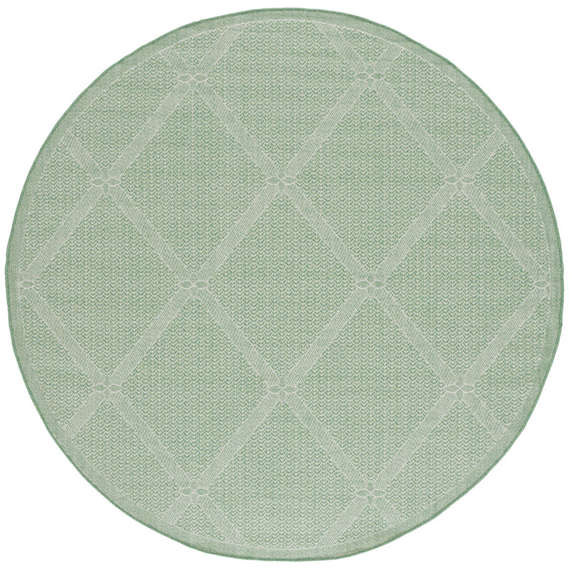 Jaycub Performance Machine Washable Geometric Indoor/Outdoor Area Rug, Round 6'7"