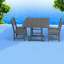 Ensemble de salle à manger de patio en PEHD gris 37,8 po Table carrée avec 2 chaises, ensemble bistro 3 pièces toutes saisons