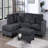 Contemporary Style 3Pc Sectional Set Right Arm Chaise Left Arm Sofa W/ Usb Port Storage Ottoman Throw Pillow Wooden Legs Black Finish Primary Living Room-1214704442