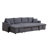 Modern Sofaartemax  U-Shape Pull-Out Sleeper Sectional Sofa With Double Storage Spaces , Gray