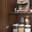 Armoire latérale sculptée avec tablettes réglables