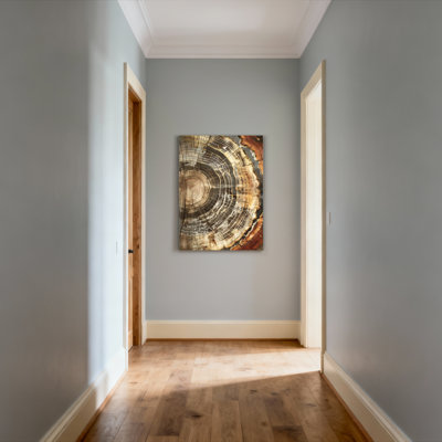 Tree Ring Pattern Abstract Nature Canvas Wrapped Wall Art Oil Painting Print Set Of 1
