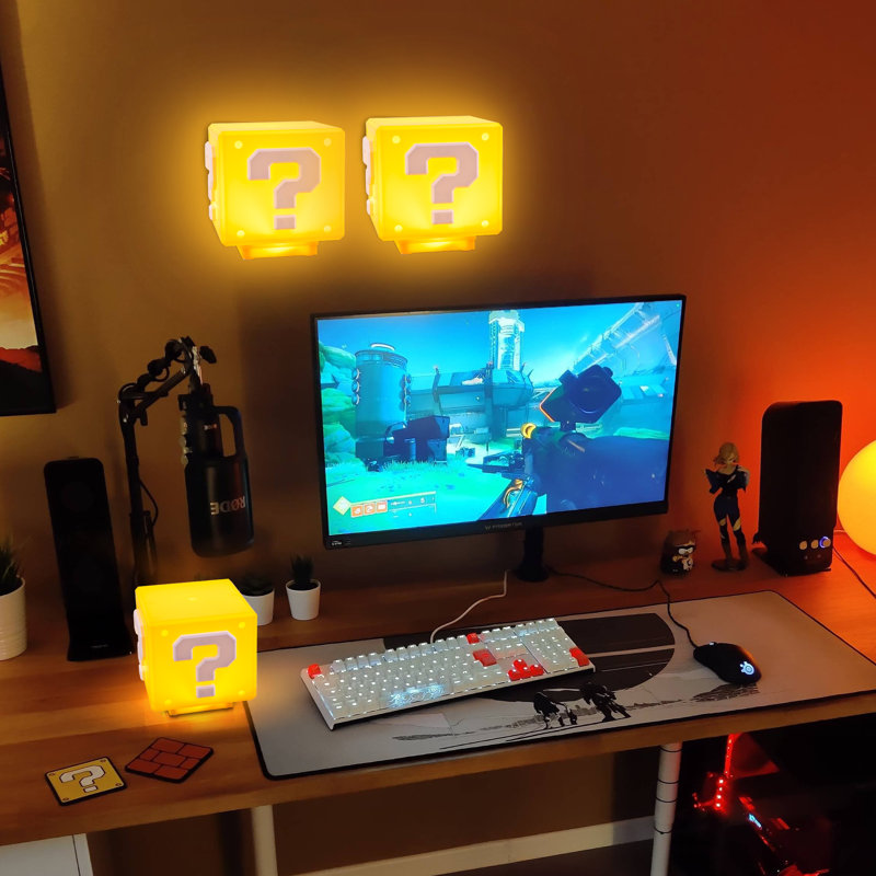 2-Pack Yellow Question Block Lamp