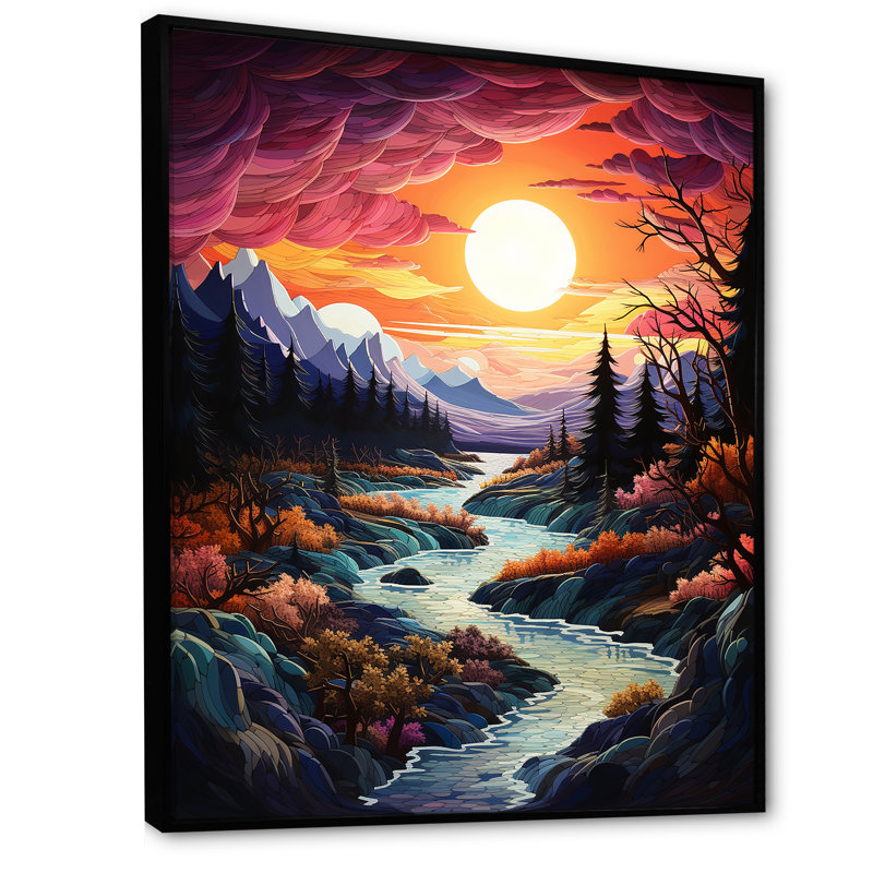 Aurore boréale, lever de soleil I - aurore boréale, reproduction d'art sur toile_106501, H 20 po x l 12 po x P 1 po