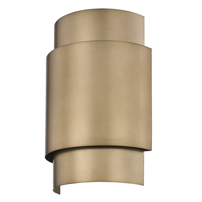 Leadington Flush Mounted Sconce, Rubbed Brass