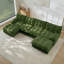 Canapé modulaire en forme de U de 138 po avec 2 repose-pieds en forme de U et canapé en chenille avec coussins décoratifs en treillis-2091854067